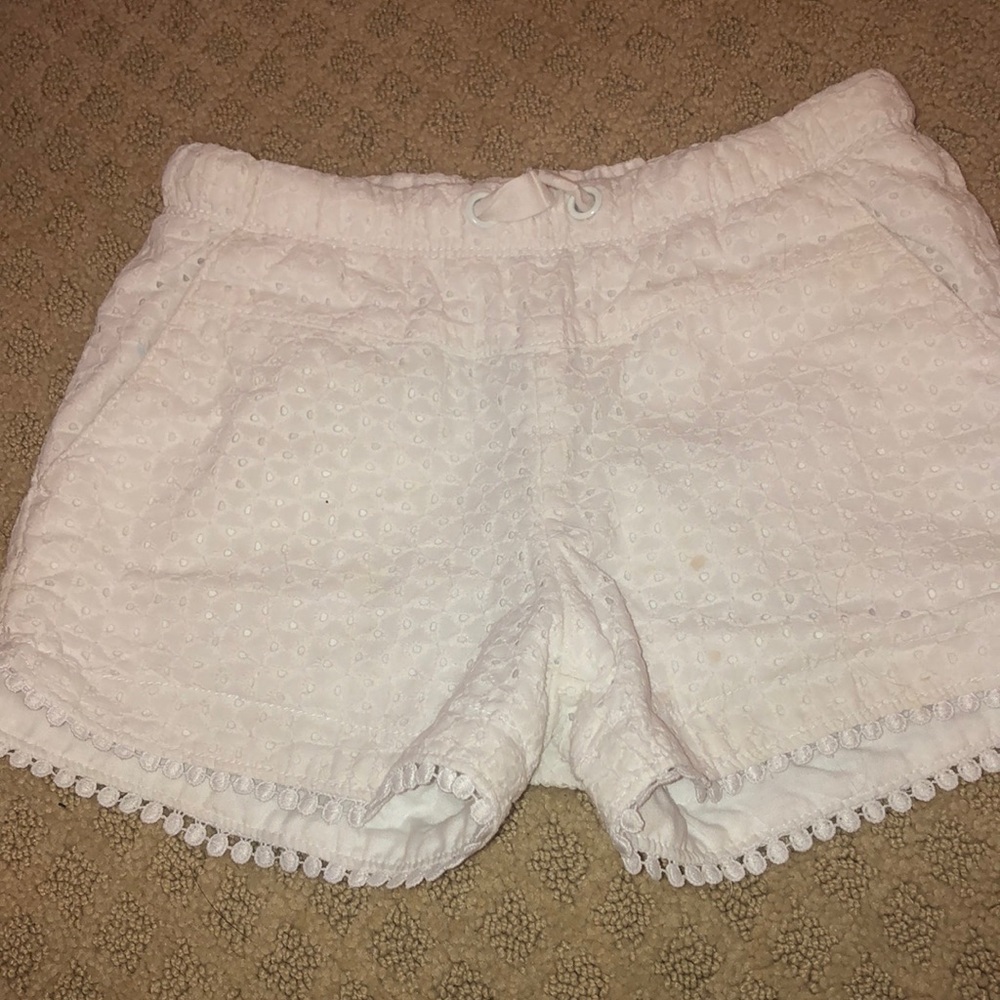 white kid shorts